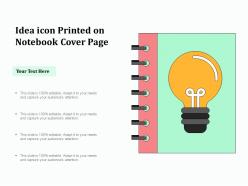 Idea icon printed on notebook cover page