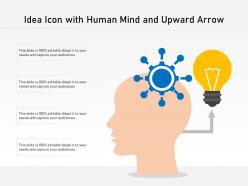Idea icon with human mind and upward arrow