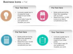 Idea mobile shopping checklist calculator ppt icons graphics