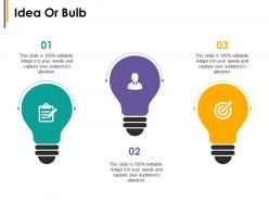 Idea or bulb change management introduction ppt icon information
