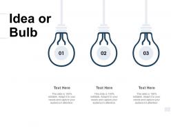 Idea or bulb innovation a131 ppt powerpoint presentation icon pictures