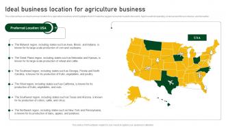 Ideal Business Location For Agriculture Business Farm And Agriculture Business Plan BP SS