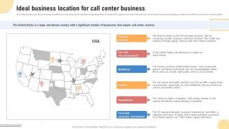 Ideal Business Location For Call Center Business Support Center Business Plan BP SS
