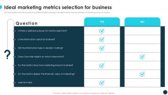 Ideal Marketing Metrics Selection For Business Optimizing Growth With Marketing CRP DK SS