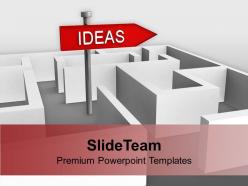 Ideas concept with confused path signboard powerpoint templates ppt themes and graphics 0113