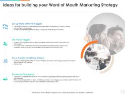 Ideas for building your word of mouth marketing strategy ppt powerpoint presentation summary