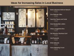 Ideas for increasing sales in local business