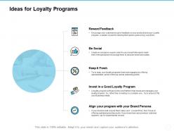 Ideas For Loyalty Programs Reward Feedback Ppt Powerpoint Presentation Show Templates