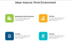 Ideas improve work environment ppt powerpoint presentation outline cpb