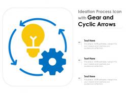 Ideation process icon with gear and cyclic arrows