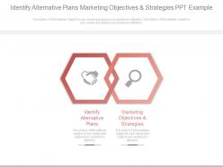 Identify alternative plans marketing objectives and strategies ppt example