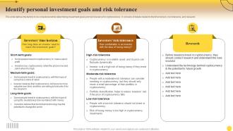 Identify And Risk Tolerance Comprehensive Guide For Mastering Cryptocurrency Investments Fin SS