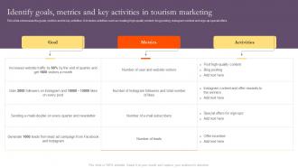 Identify Goals Metrics And Key Activities In Tourism Marketing Introduction To Tourism Marketing MKT SS V