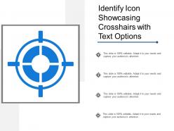 Identify icon showcasing crosshairs with text options