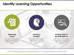 Identify learning opportunities observing trends