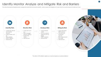Identify Monitor Analyze And Mitigate Risk And Barriers