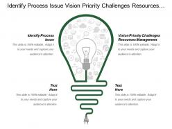 Identify process issue vision priority challenges resources management