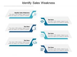 Identify sales weakness ppt powerpoint presentation professional graphics download cpb