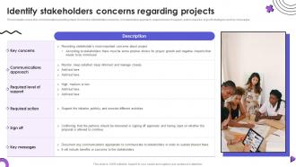 Identify Stakeholders Concerns Regarding Projects Event Communication