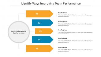 Identify ways improving team performance ppt powerpoint presentation model objects cpb