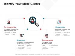 Identify your ideal clients psychographic demographic ppt powerpoint presentation professional backgrounds