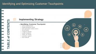 Identifying And Optimizing Customer Touchpoints For Table Of Contents
