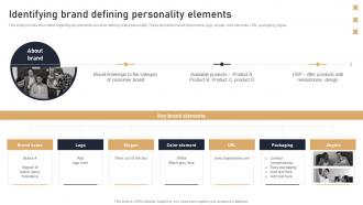 Identifying Brand Defining Personality Elements Toolkit To Handle Brand Identity