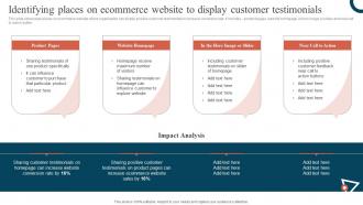 Identifying Places On Ecommerce Website To Display Customer Testimonials Promoting Ecommerce Products