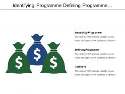 Identifying programme defining a programme managing tranches closing programme