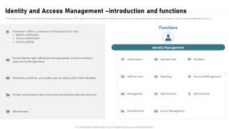 Identity And Access Management Introduction And Functions IAM Process For Effective Access