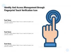 Identity and access management through fingerprint touch verification icon