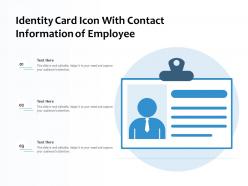 Identity card icon with contact information of employee