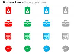 Identity card suitcase business statistics almirah ppt icons graphics