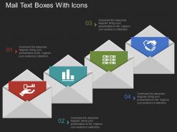 Ie mail text boxes with icons flat powerpoint design