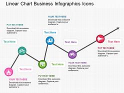 If linear chart business infographics icons flat powerpoint design