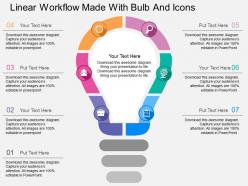 If linear workflow made with bulb and icons flat powerpoint design