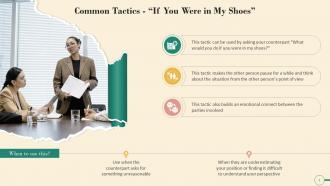 If You Were In My Shoes A Negotiation Tactic Training Ppt