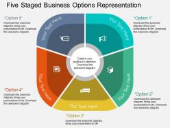 Ig five staged business options representation flat powerpoint design