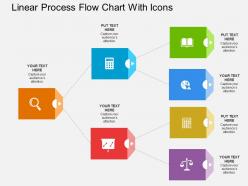 Ig linear process flow chart with icons flat powerpoint design
