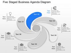 Ih five staged business agenda diagram powerpoint template