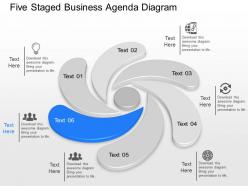 Ih five staged business agenda diagram powerpoint template