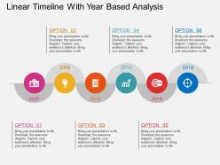 Ih linear timeline with year based analysis flat powerpoint design