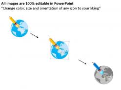 Ih pencil over the globe educational revolution flat powerpoint design