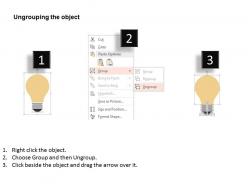 Ih team inside bulb with four text boxes flat powerpoint design