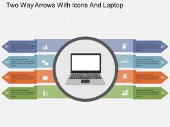 Ii two way arrows with icons and laptop flat powerpoint design
