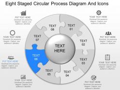 Ij eight staged circular process diagram and icons powerpoint template