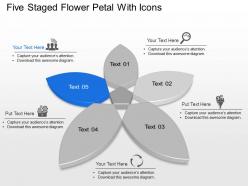 Ij five staged flower petal with icons powerpoint template