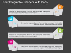 ij Four Infographic Banners With Icons Flat Powerpoint Design