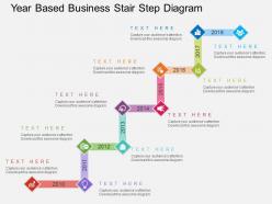 Ij year based business stair step diagram flat powerpoint design