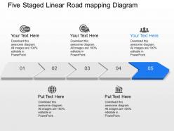 Ik five staged linear road mapping diagram powerpoint template